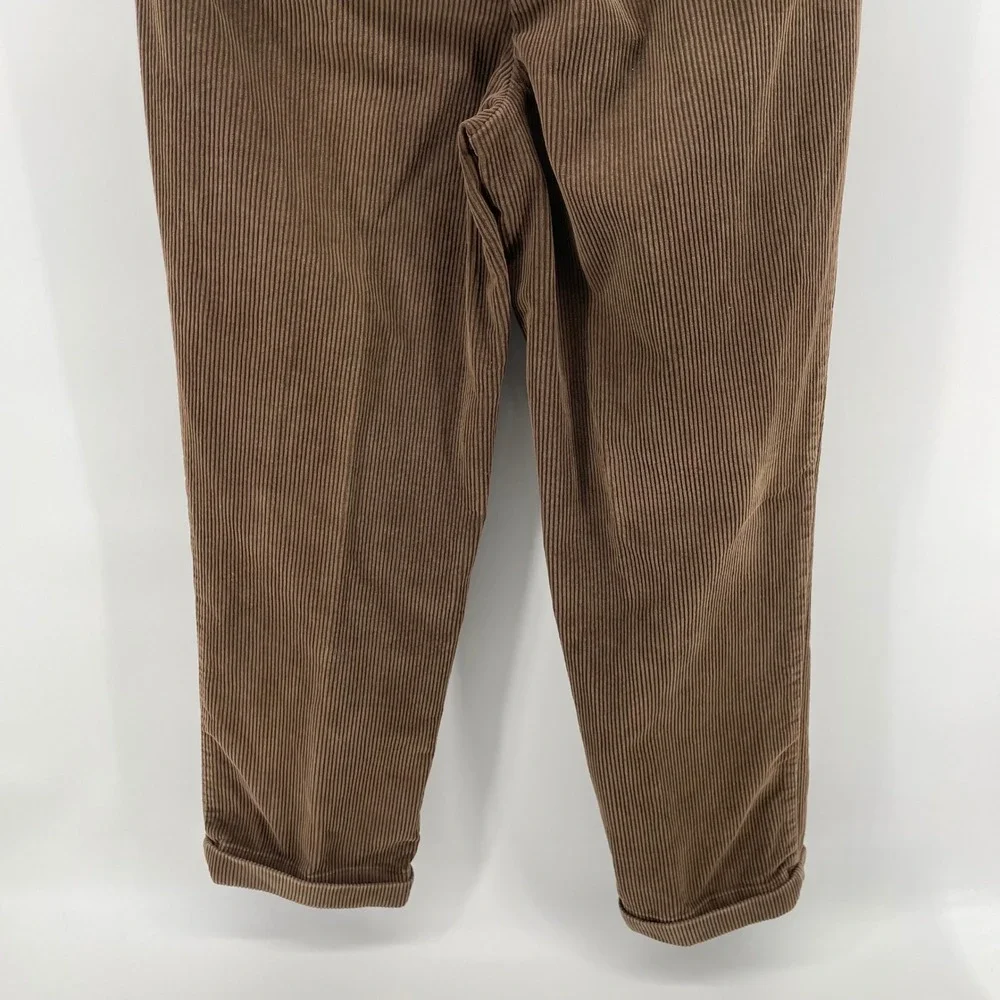 Jos. A. Bank Men's 33x30 Brown Corduroy Pants Pleated Cuffed Wide Wale Cotton